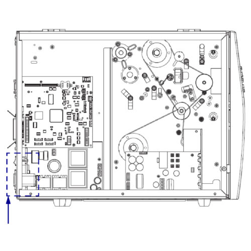 Power Entry Module and Power Switch. For 140Xi4 printers with serial numbers less than 15J152600534. (for printers using the older, separate AC & DC power supply design) P1007560