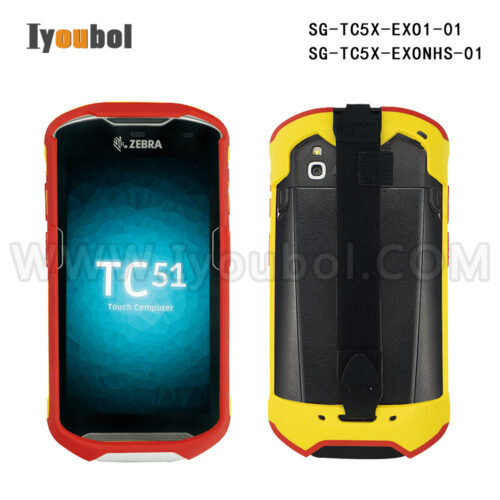 The Exoskeleton Rugged Boot with Hand Strap for Zebra TC51 TC52 TC56 TC57 TC52x TC57x (SG-TC5X-EXO1-01 ) ( SG-TC5X-EXONHS-01)(red plus yellow)