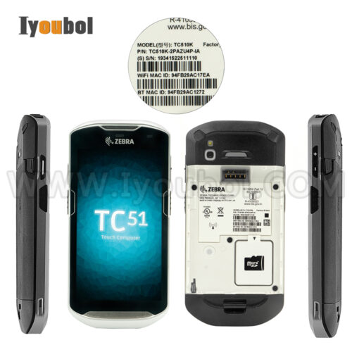 Zebra TC51 (TC510K-2PAZU4P-IA) and Protective shell Fully Refurbished with Battery and USB Cable (CBL-TC51-USB1-01)